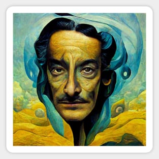 Salvador dali portrait, surreal Sticker